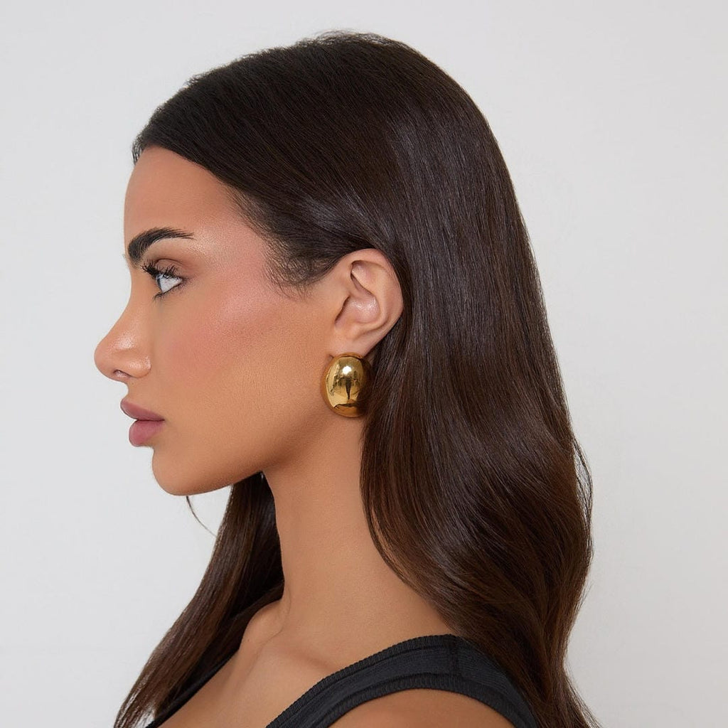 Polished Gold Oval Hoops