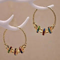 Classic Gold Crystal Hoop Earrings