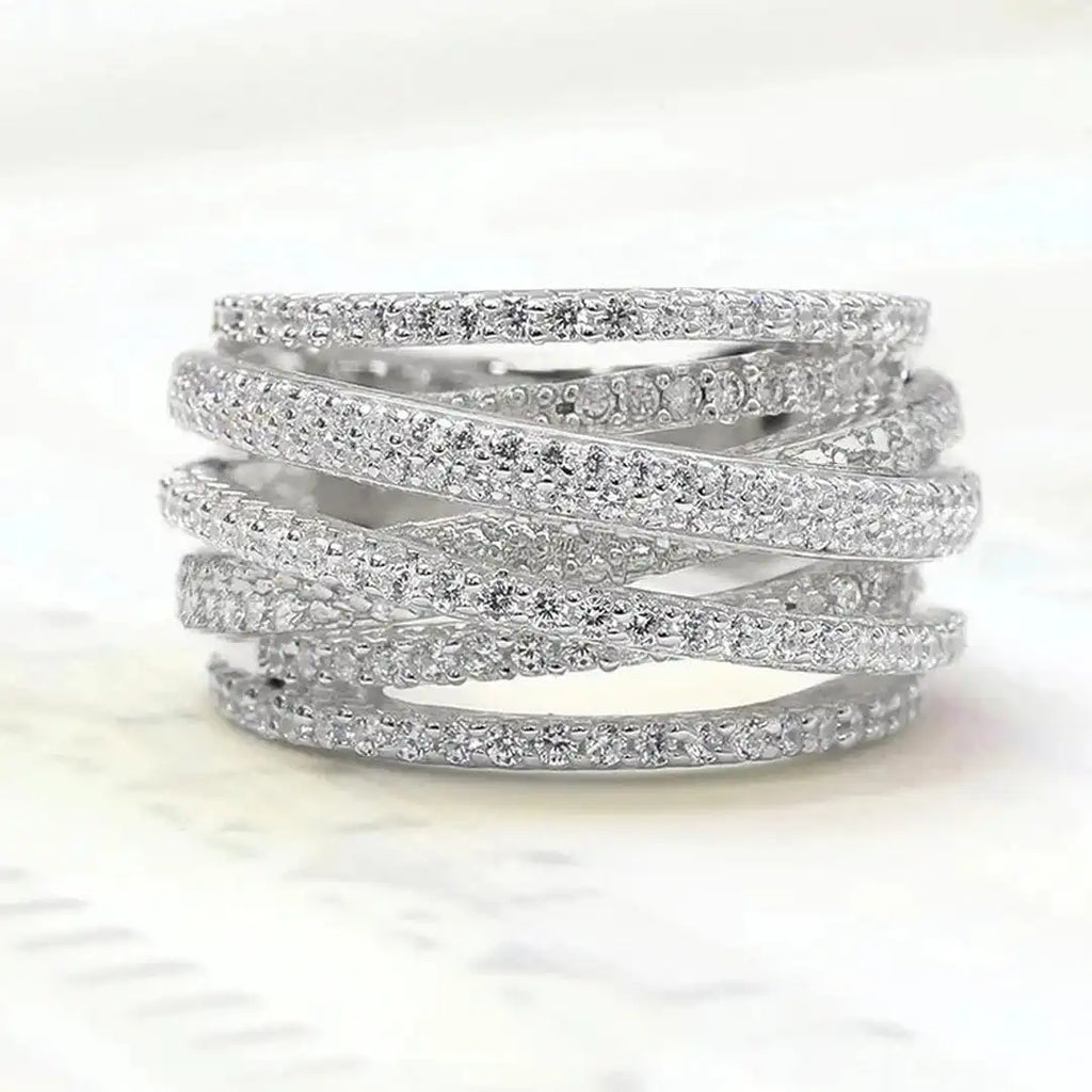 Luxury Multi Layered Cross Ring