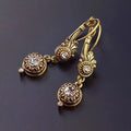 Vintage Crystal Medallion Drop Earrings