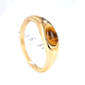 Slim Amber Cabochon Gold Ring