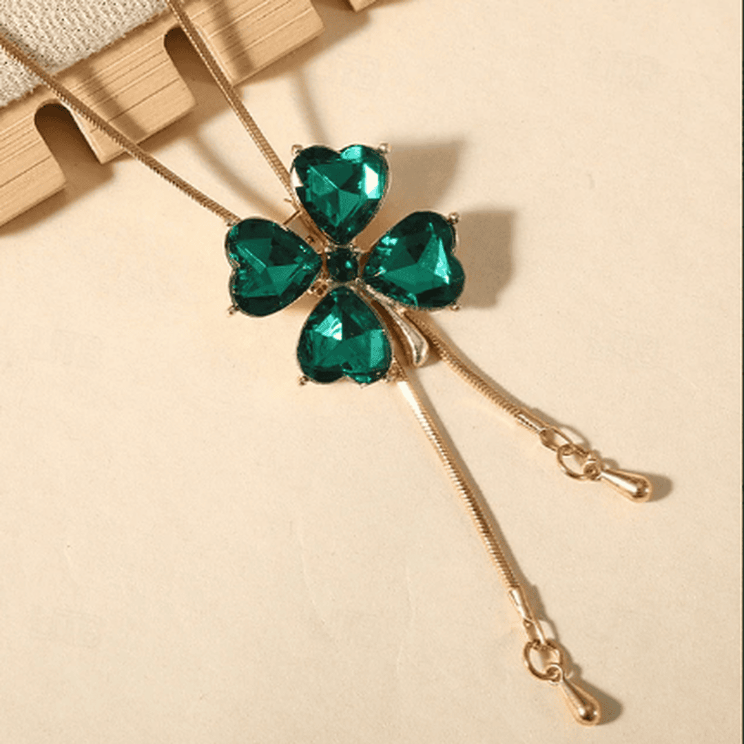 Emerald Clover Charm Necklace