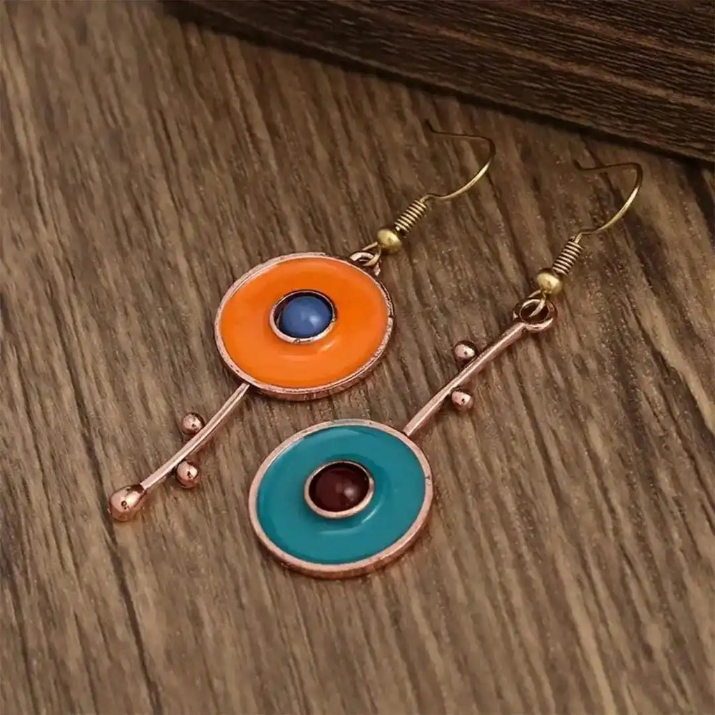 Antique Bronze Color Stone Earrings