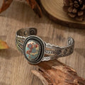Oval Imitation Turquoise Open Bracelet