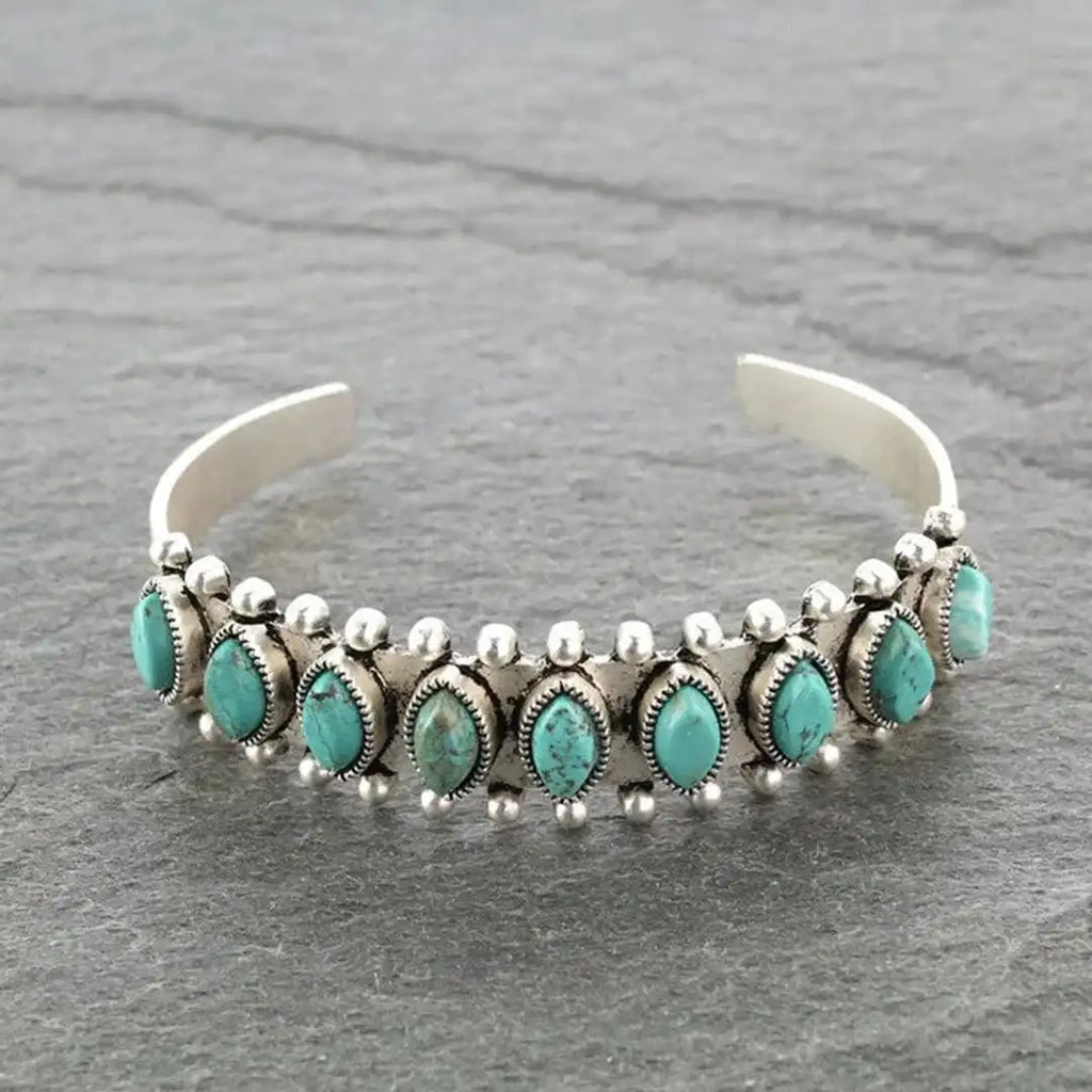 Vintage Tibet Silver Stone Bracelet