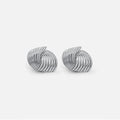 Modern Silver Twist Earrings
