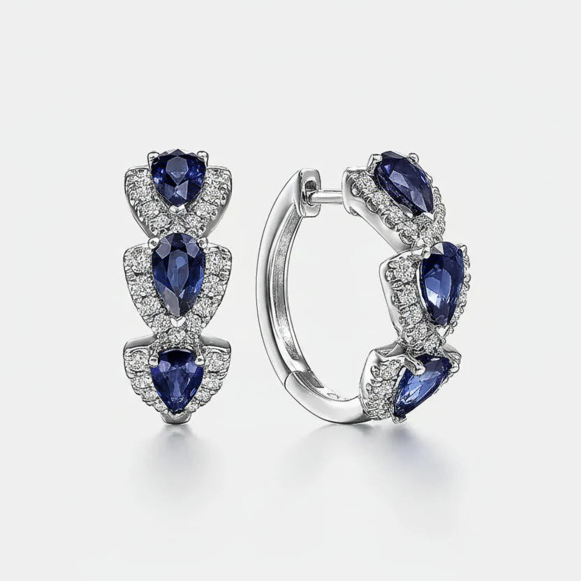 Royal Sapphire Crest Earrings