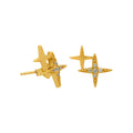 Crystal Double Star Stud Earrings