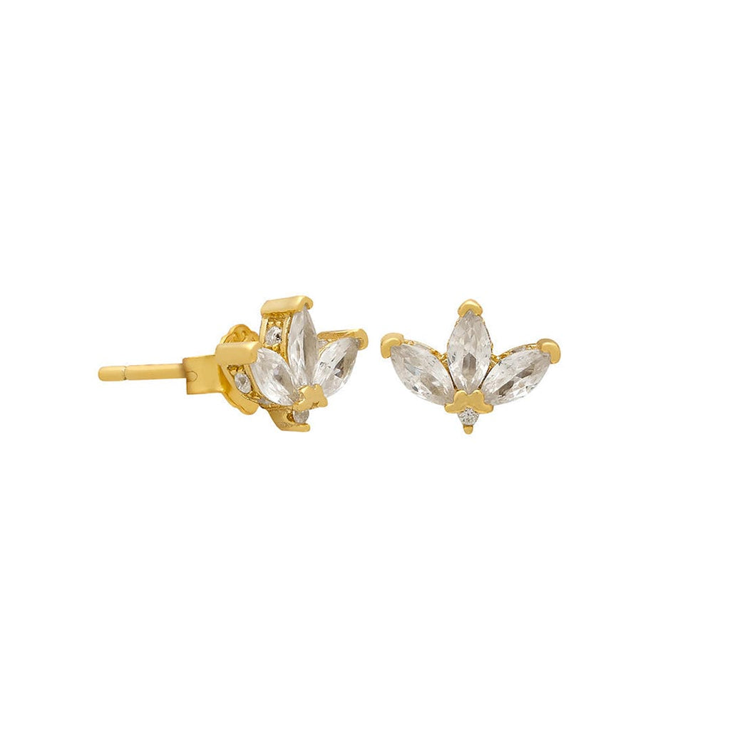Crystal Fan Stud Earrings