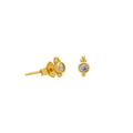 Tiny Crystal Bezel Stud Earrings