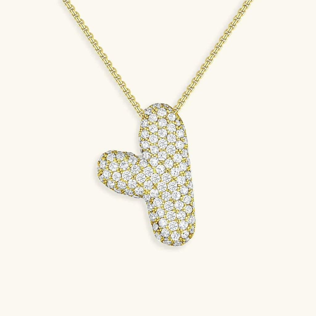 Bubble Initial Crystals Necklace