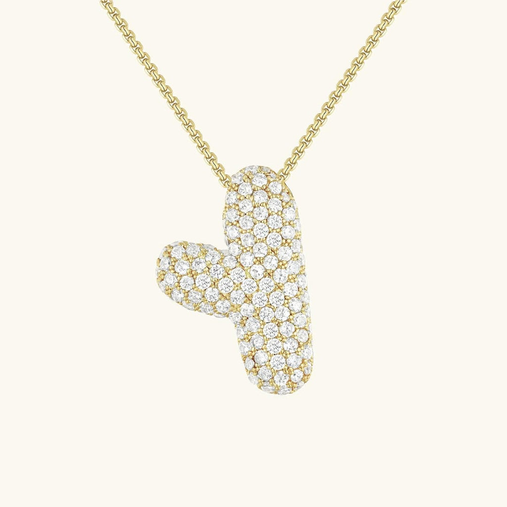 Bubble Initial Crystals Necklace
