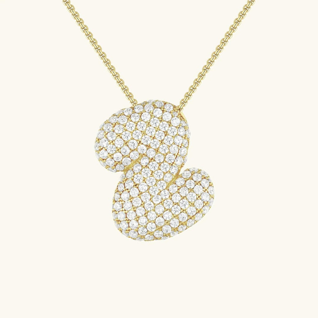 Bubble Initial Crystals Necklace