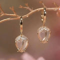 Vintage White Tulip Zirconia Earrings