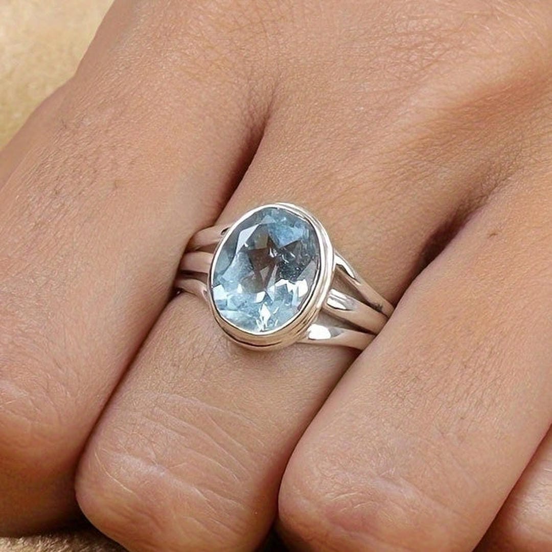 Sea Blue Zirconia Ring