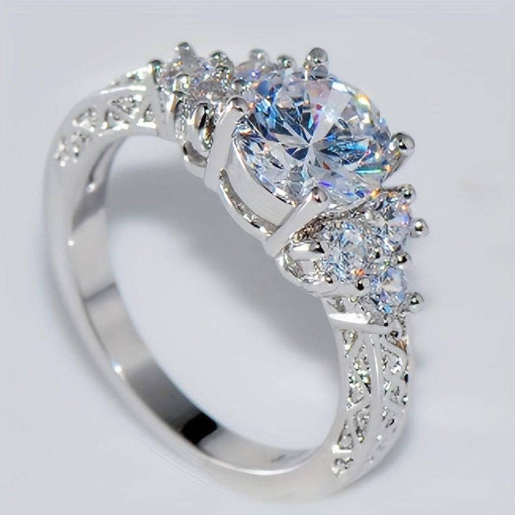 Vintage Filigree Three Stone Ring