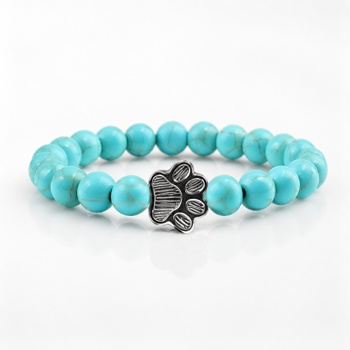 Beaded Paw Bracelet Natural Stone Design