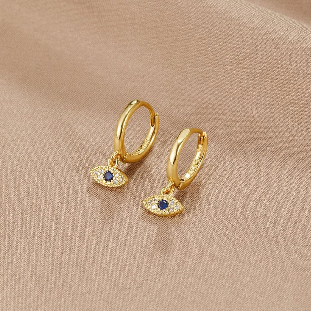 Eye Drop Gold Earrings