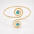 Bohemian Silver Crescent Turquoise Arm Bracelet