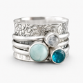 Bohemian Style Silver Embellished Ring