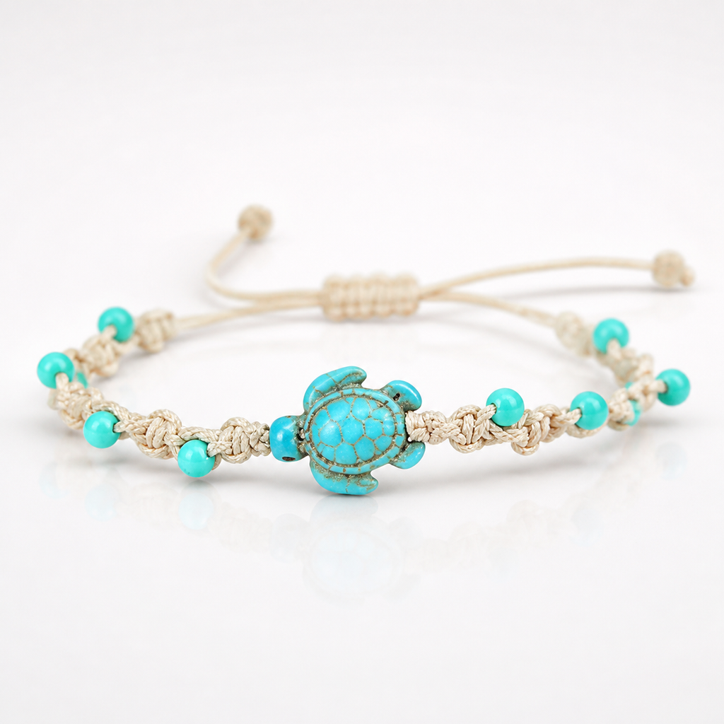 Bohemian Turtle Beaded Rope Bracelet