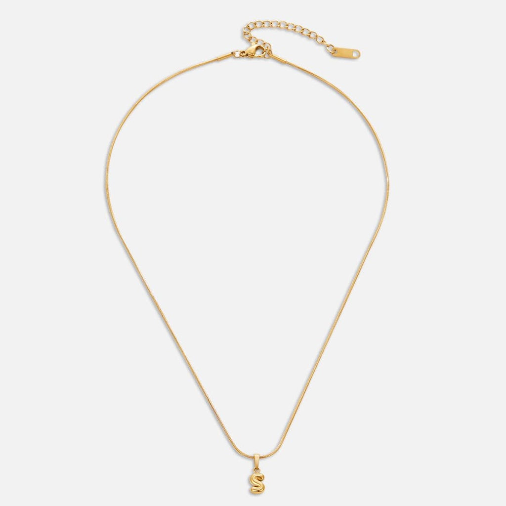 Trendy Bubble Letter Pendant Necklace