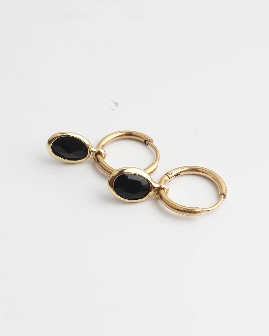 Dana Sleek Oval  Stone Earrings