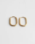Sleek Oval Huggie Hoop Earrings