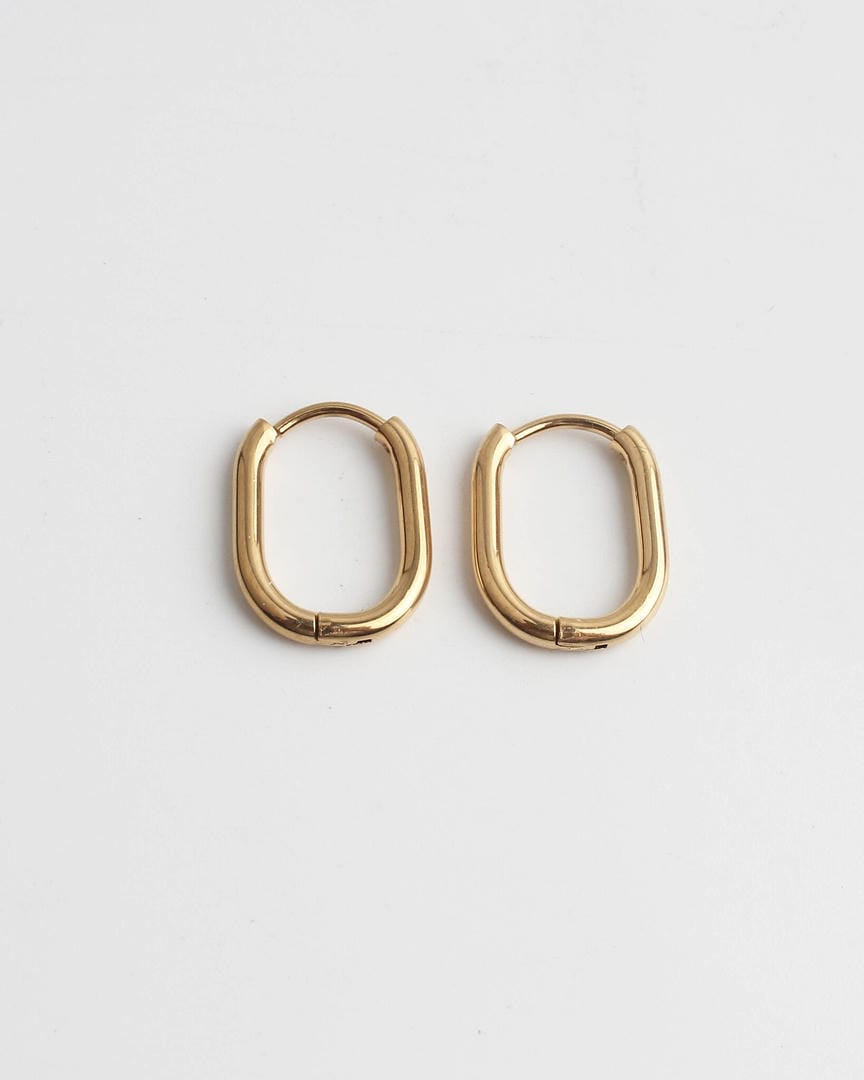 Sleek Oval Huggie Hoop Earrings