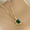 Emerald Crystal Gold Necklace