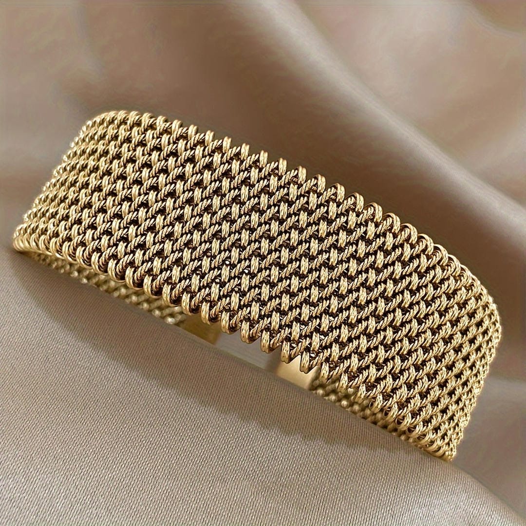 Woven Adjustable Gold Plated Bracelet