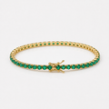 Classic Emerald Gold Tennis Bracelet