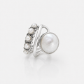 Classic Silver Orbit Pearl Ring