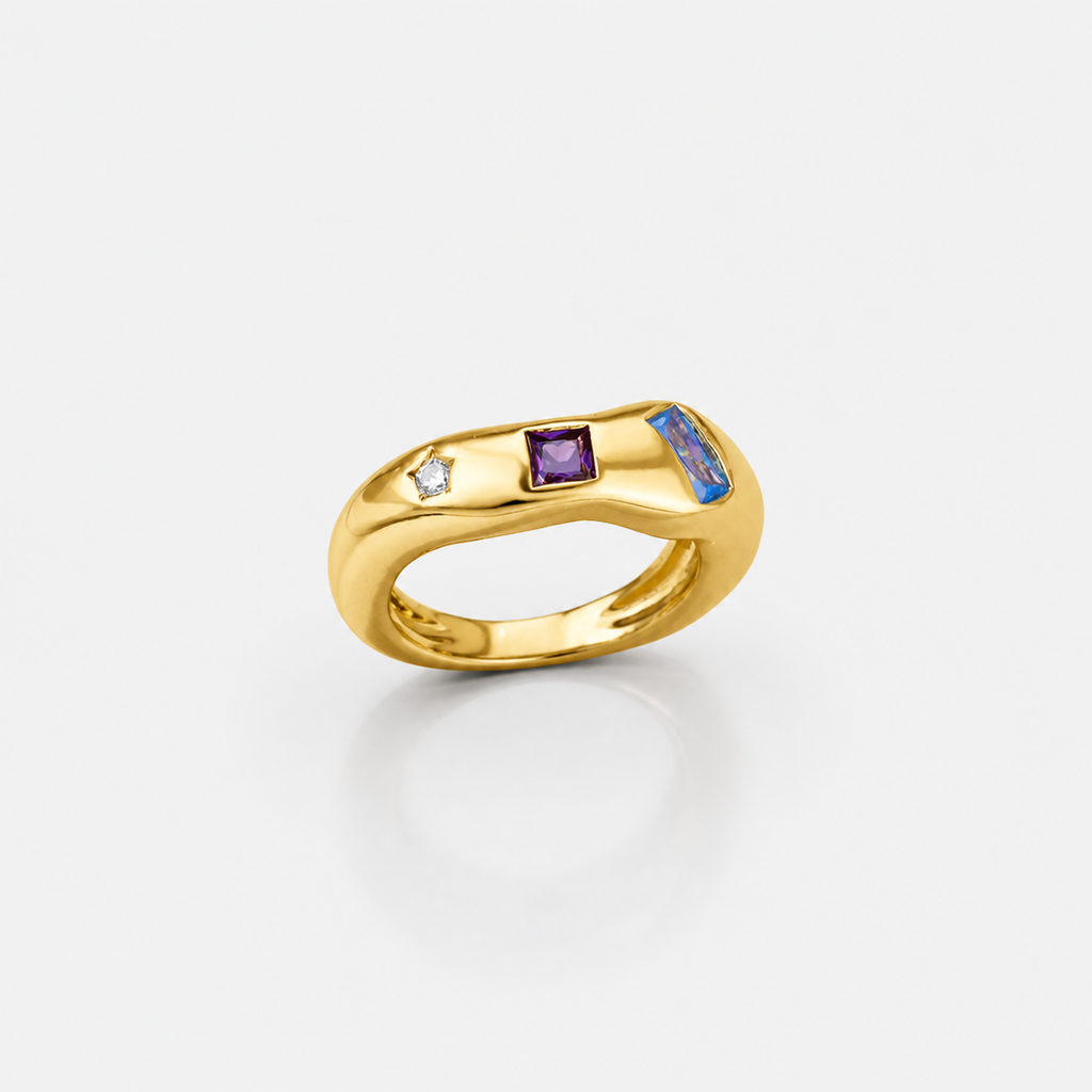 Cosmic Gemstone Chunky Band Rings