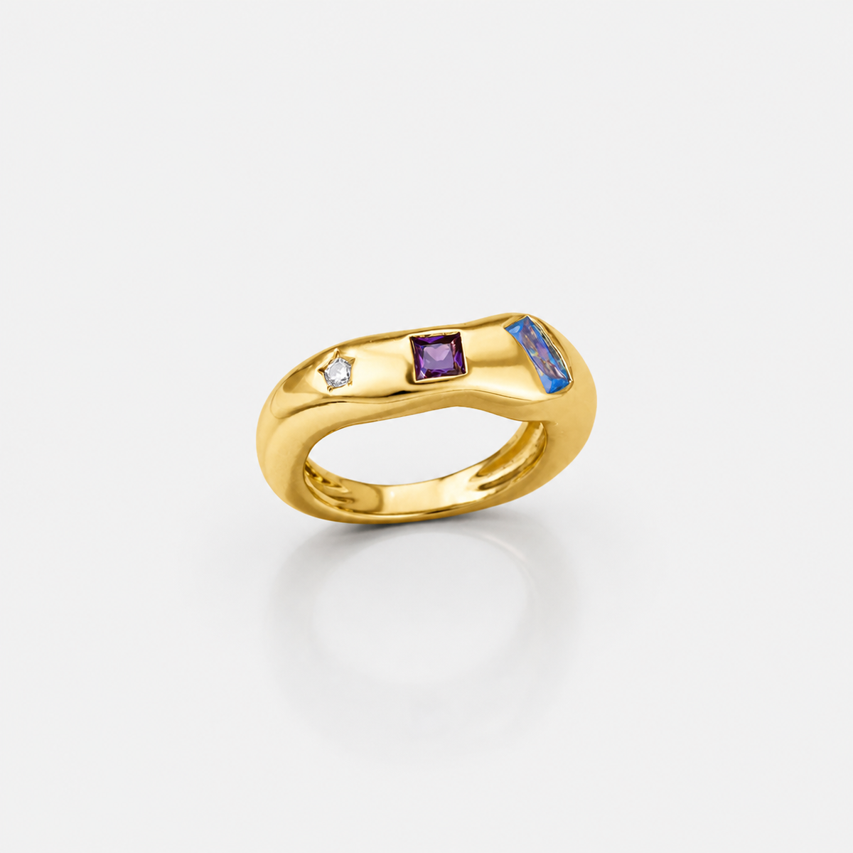 Cosmic Gemstone Chunky Band Rings