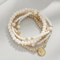 Coastal Cream Beaded Charm Bracelet