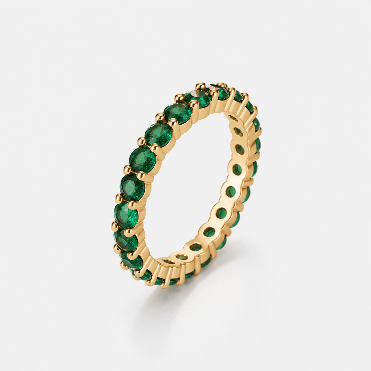 Dainty Emerald  Eternity Ring