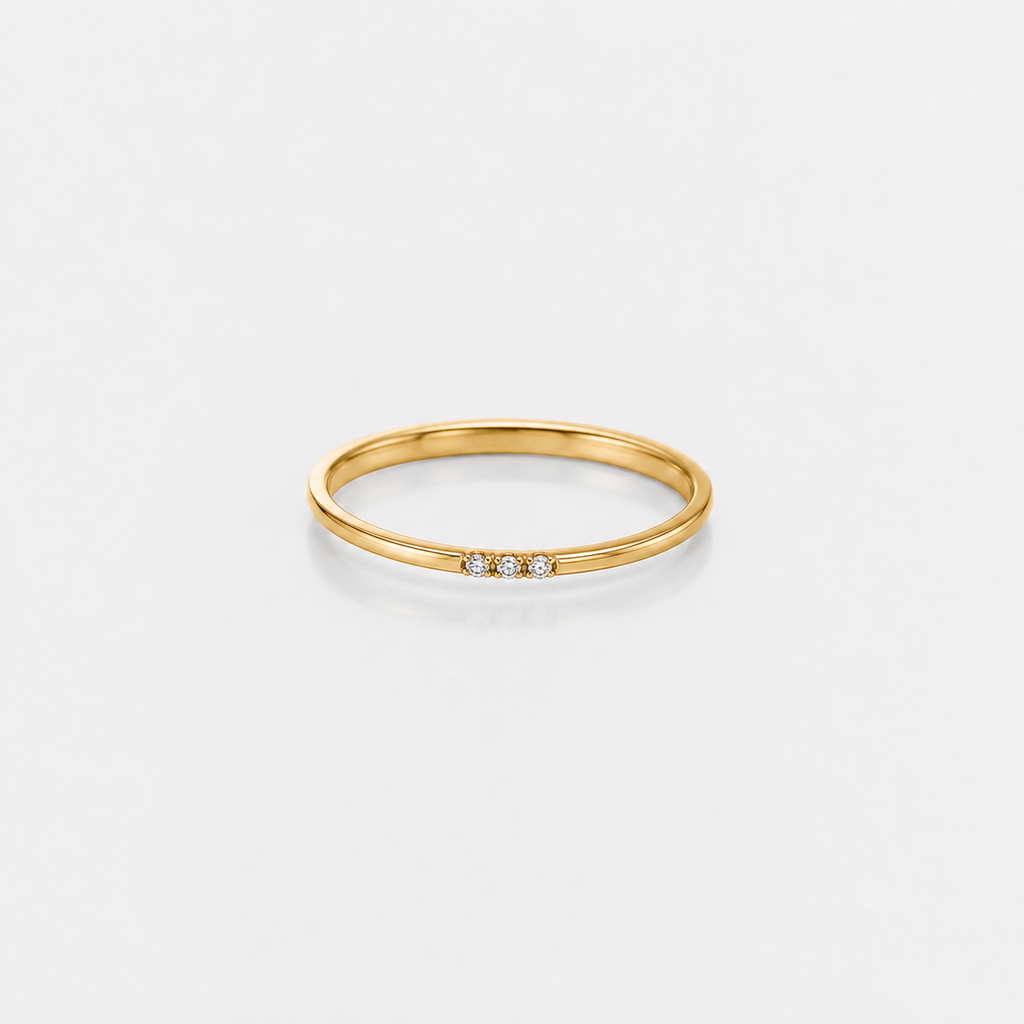 Delicate Three Stone Stacking Ring