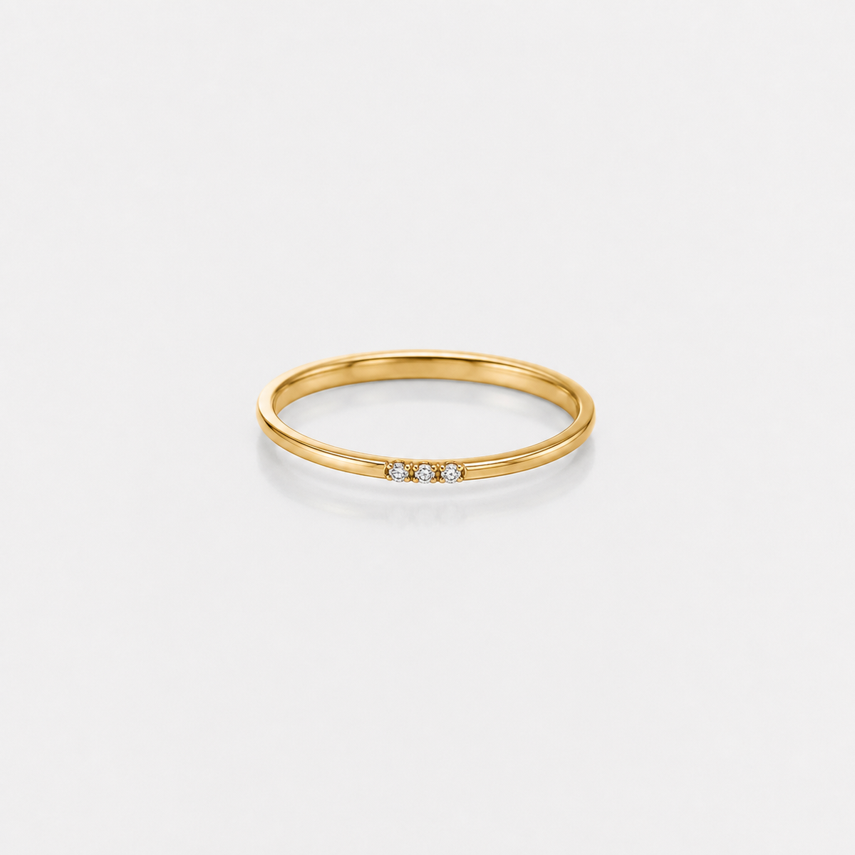Delicate Three Stone Stacking Ring
