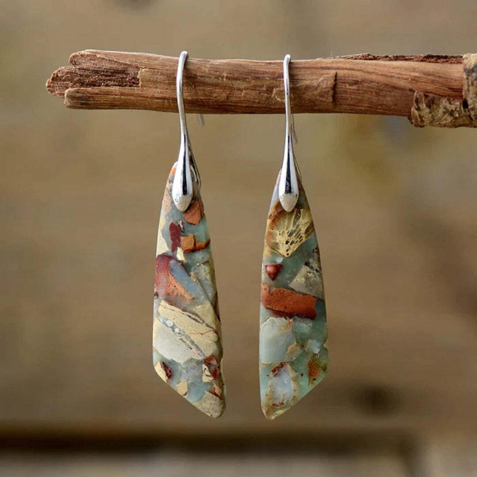 Unique Nature Stone Earrings