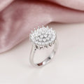Elegant Crystal Cluster Halo Statement Ring