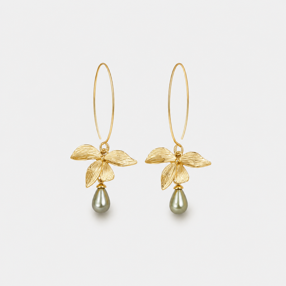 Jade Pearl & Petal Drop Earrings