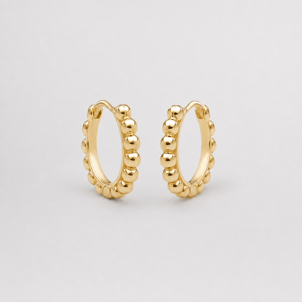 Hinged Bubble Hoops Gold or Silver