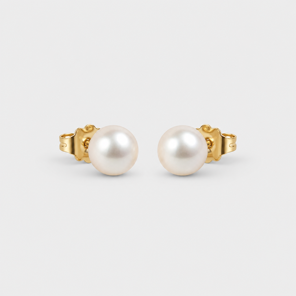 Minimal Pearl Stud Earrings