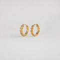 Gold Laurel Huggie Hoops