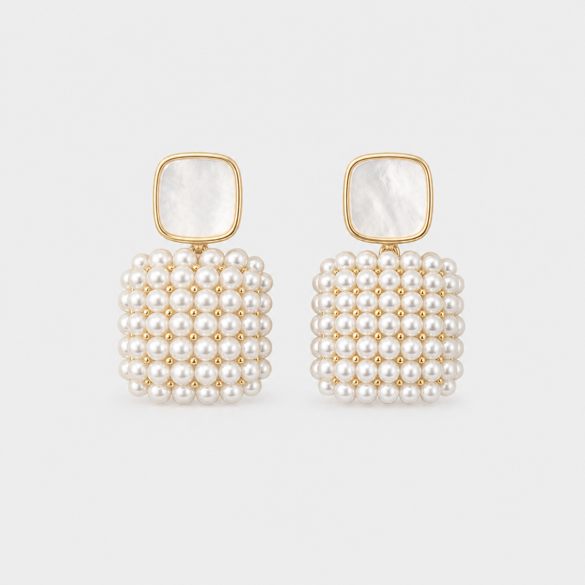 Beaded Pearl Cluster Drops