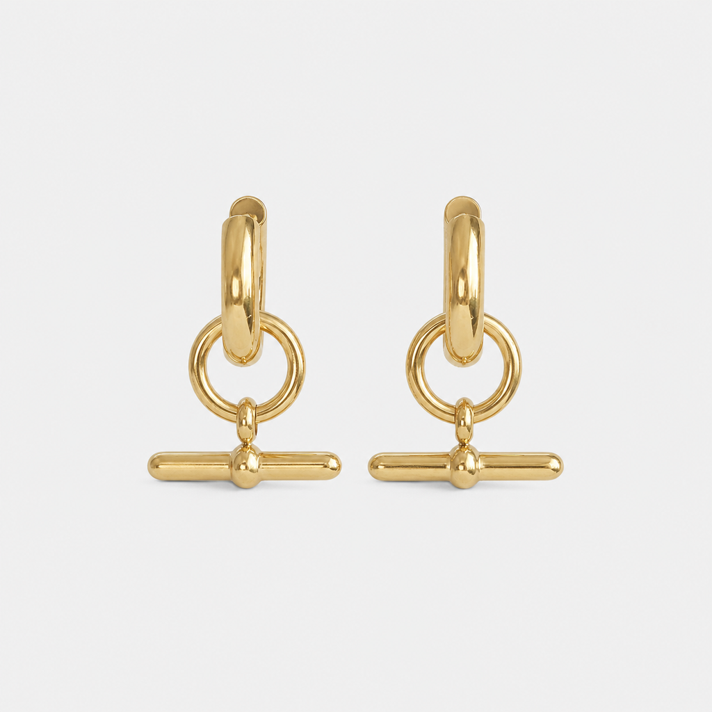 Everyday Gold Bar Hoop Earrings