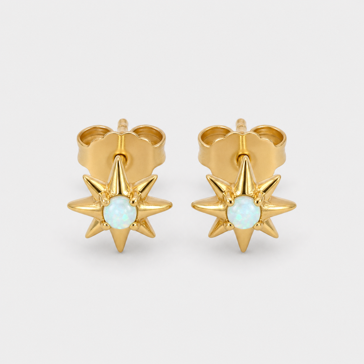 Gold or Silver Opal Starburst Studs
