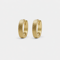 Gold Etched Huggie Hoops