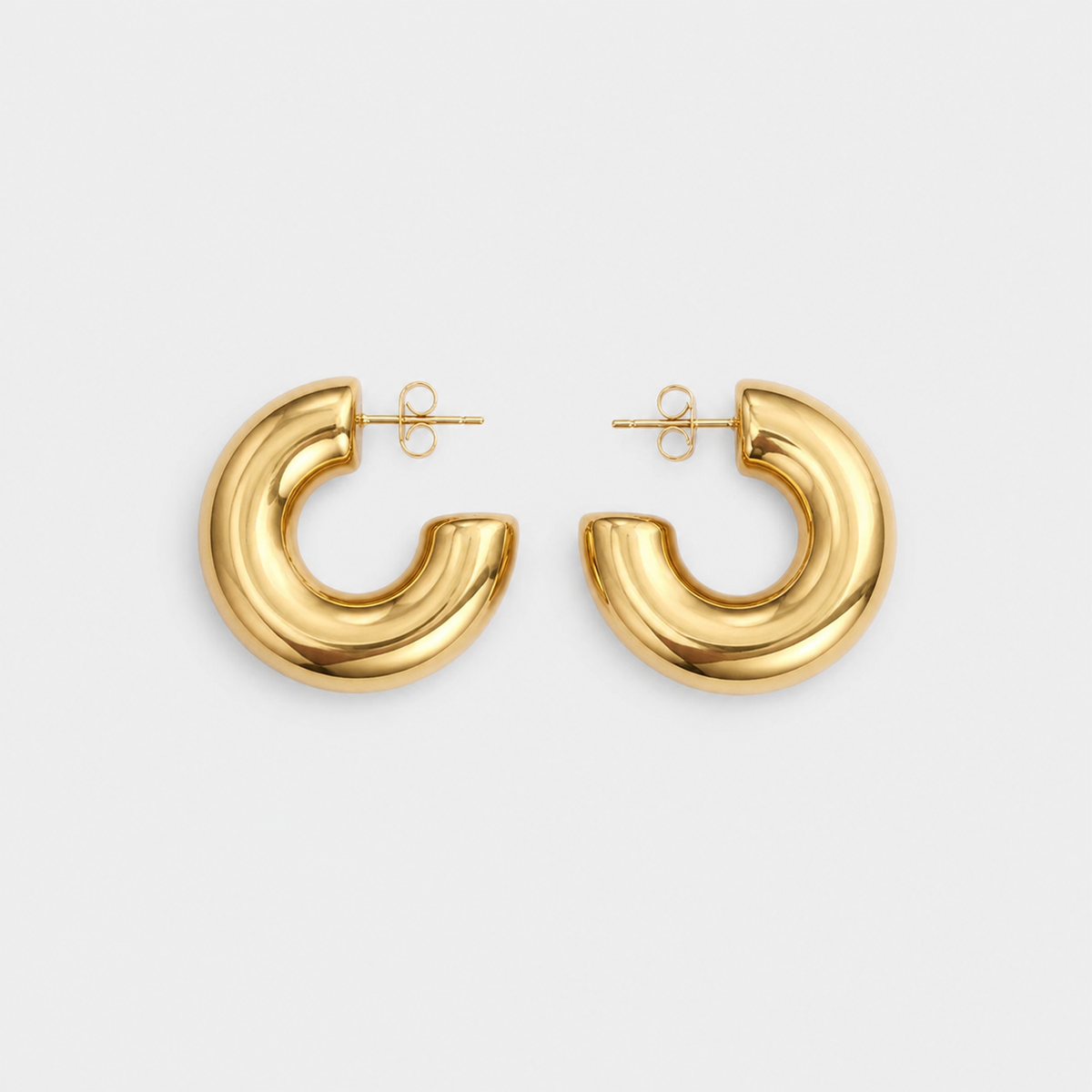 Everyday Lightweight Chunky Gold Hoops